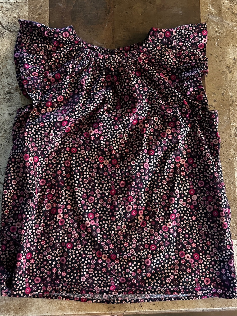 Loft Floral Flutter Sleeve Top - Pink Multi